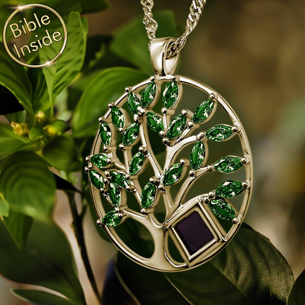 Nano Jewelry Silver Tree of Life Pendant With Complete Bible Inside From My Nano Jewelry